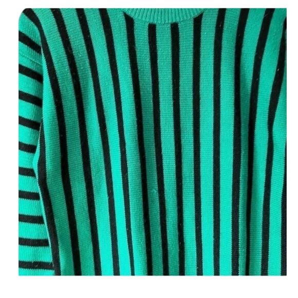 Vintage Green Striped Tunic Sweater - Picture 7 of 11